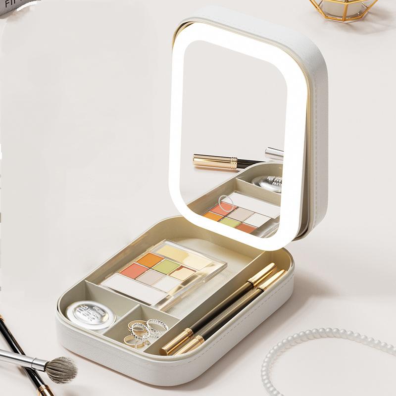 LED three-color lighted makeup mirror