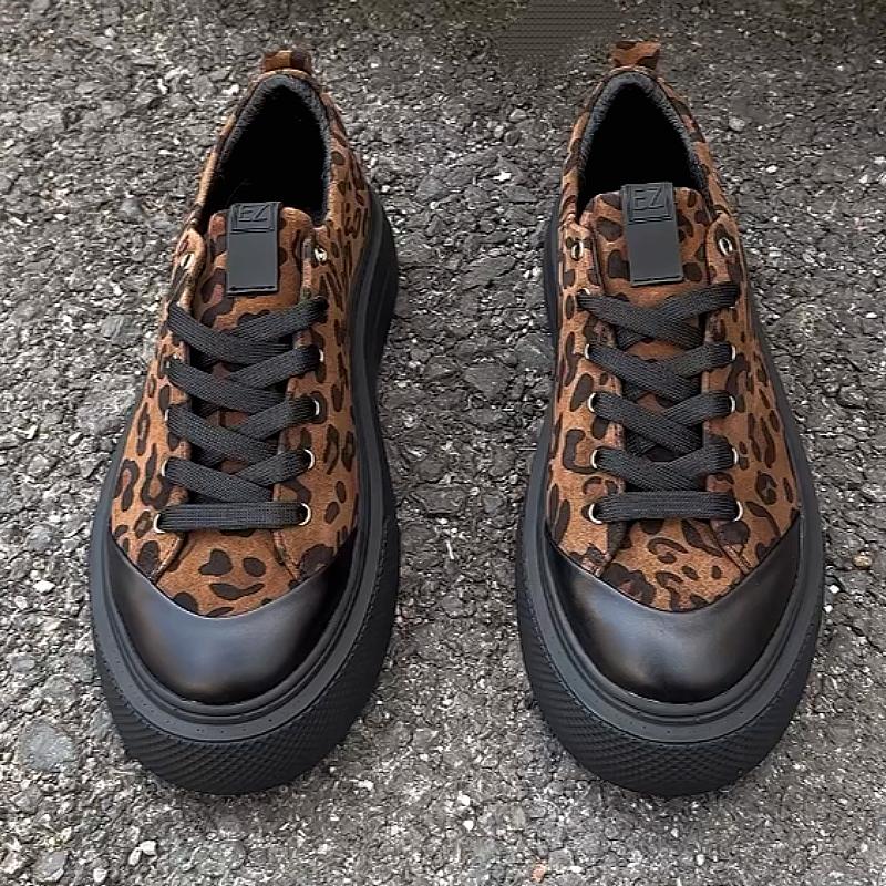 Retro casual leopard print shoes